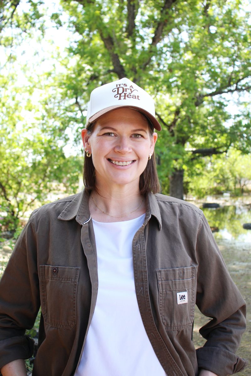 Camille Fairbanks meeting with clients about a flood irrigated property in Arizona